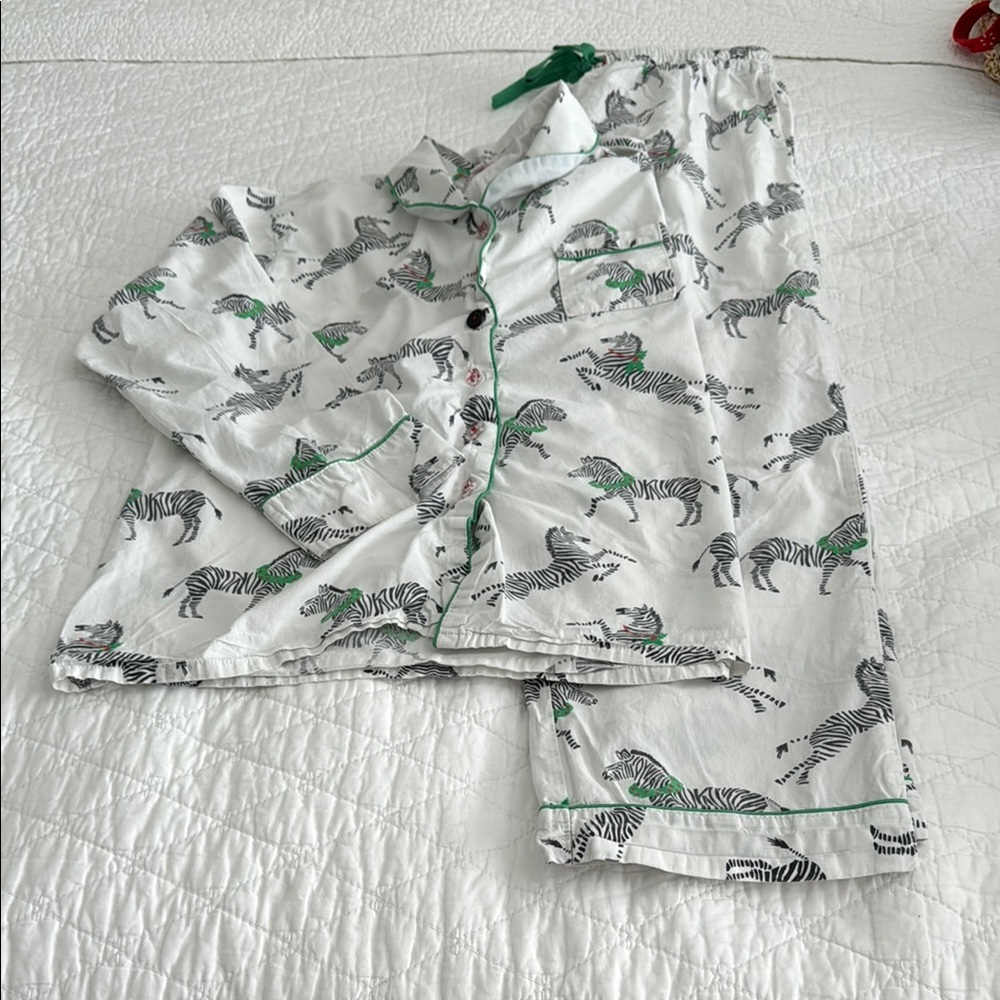 Sant and Abol 100% Cotton Holiday Zebra Pajamas - Picture 2 of 2